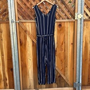 Rails Jumpsuit Pinstripe Mob Wife Nautical Bohemian Spring Vibes Cropped